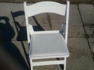 white padded chair